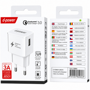 chargeur secteur usb 3a charge rapide d power